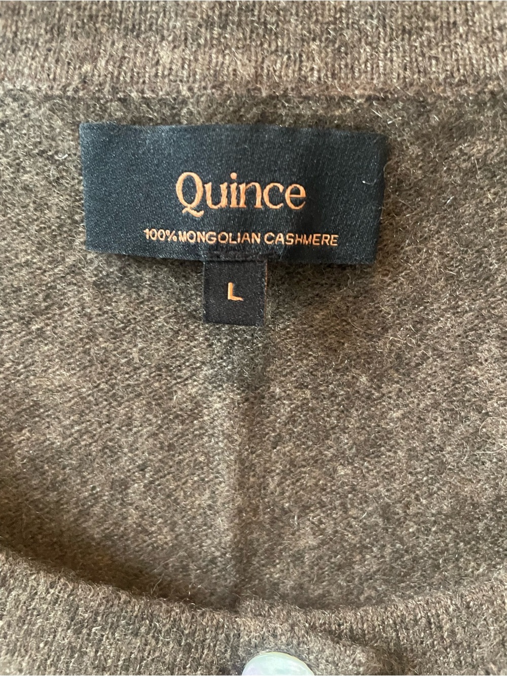 Quince Women's Chocolate Brown Button-Front 100% Cashmere Cardigan - Picture 3 of 4